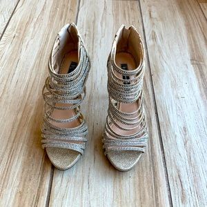 INC Shiny Silver Heels